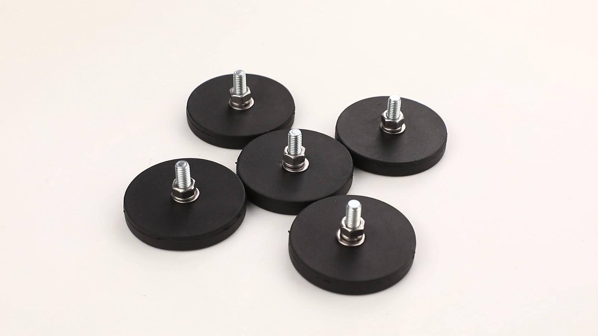 8Pack Rubber Coated Magnets, 30LBS Rubber Coated Neodymium Magnets